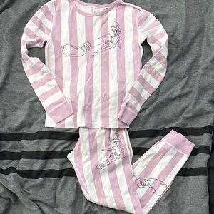 Disney Peter Pan and Wendy Pink Striped Kids Pajama Set long sleeve and pants